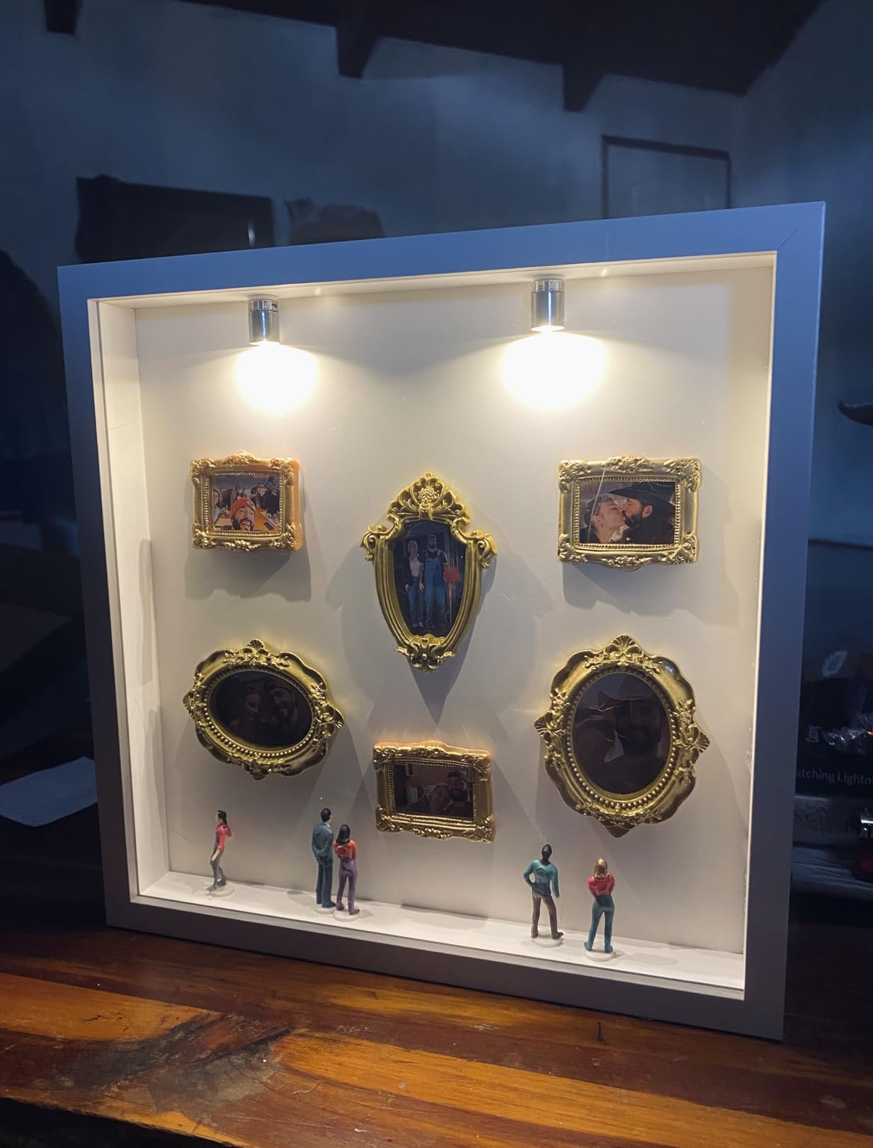 DIY Mini Museum Silhouette Box, Personalized Shadow Box Frame Kit, Black customer photo 2