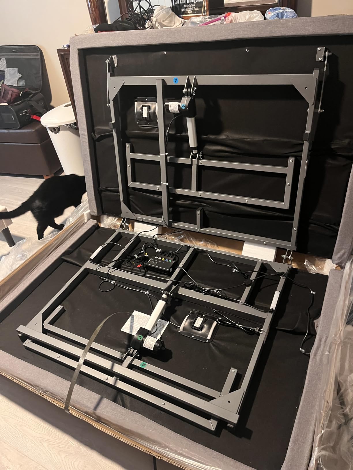King Adjustable Bed Frame with Massage, Wireless Remote, Head Foot Incline, USB, Underbed Light - Heavy Duty Platform, Zero Gravity Bedframe customer photo 1