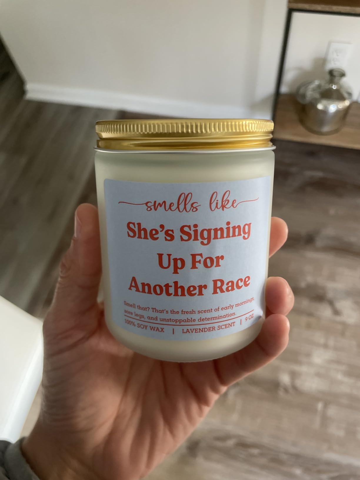 LEADO Candle, Gifts for Runners, Marathon, 5k, Running Essentials for Women | Funny Christmas, Birthday Gifts for Marathon Runner, Accessories, Running Gifts for Women, Female, Girl, Her, Race Day Candle customer photo 1