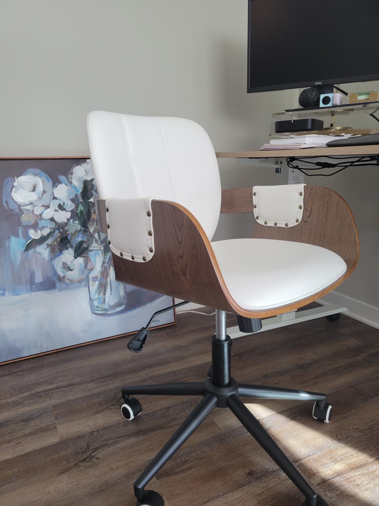 Mid Century Modern Office Chair, Floor Protective Silent Casters customer photo 1