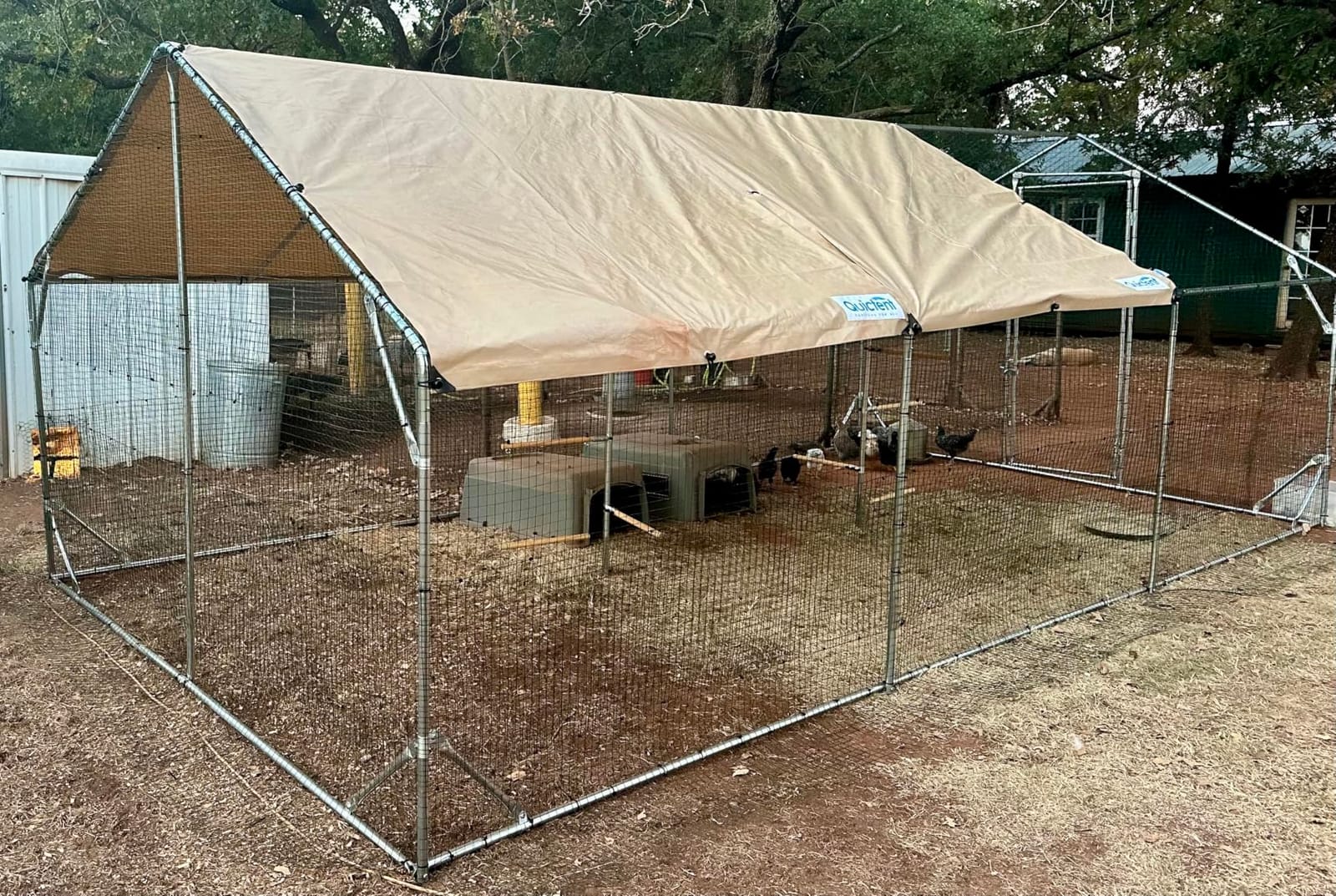 Quictent 18x9x6.6ft Large Metal Chicken Coop Run with Perch & Swing customer photo 2