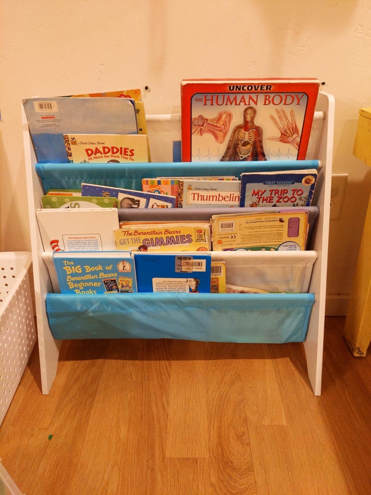 SONGMICS Kids Bookshelf, 4-Tier Toddler Bookcase, 24.6 x 9.8 x 23.6 Inch customer photo 2
