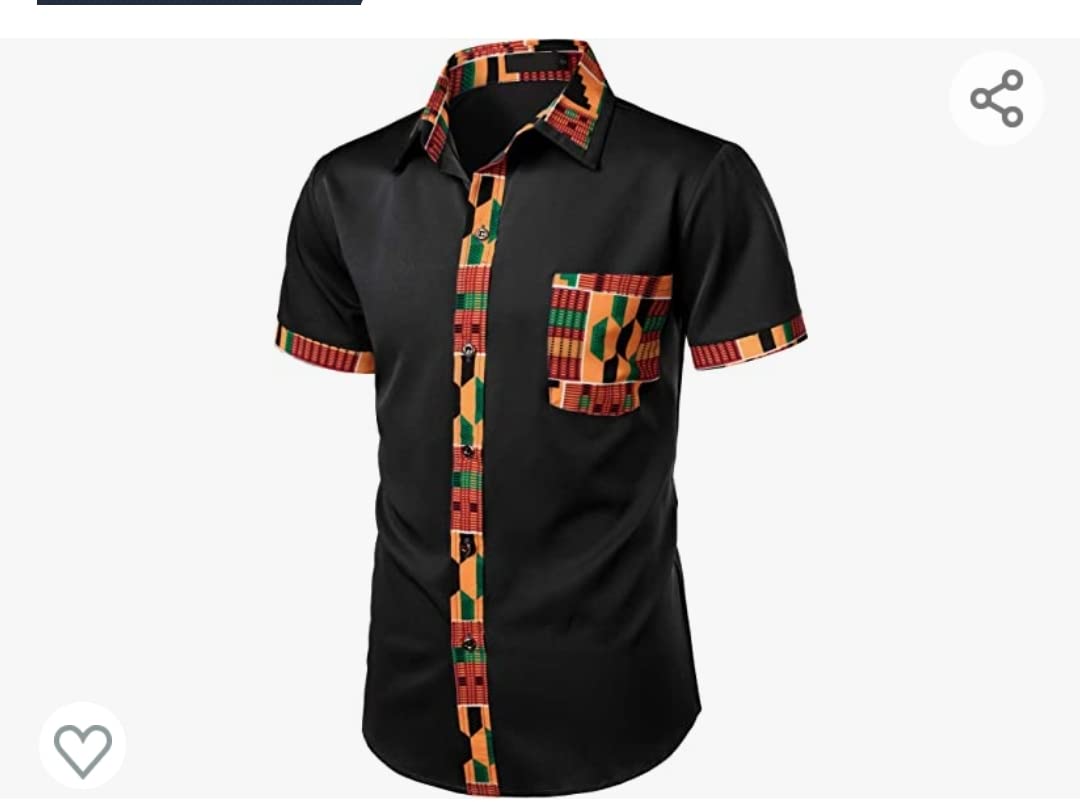 LucMatton Men's African Short Sleeve Button Down Dress Shirt customer photo 1