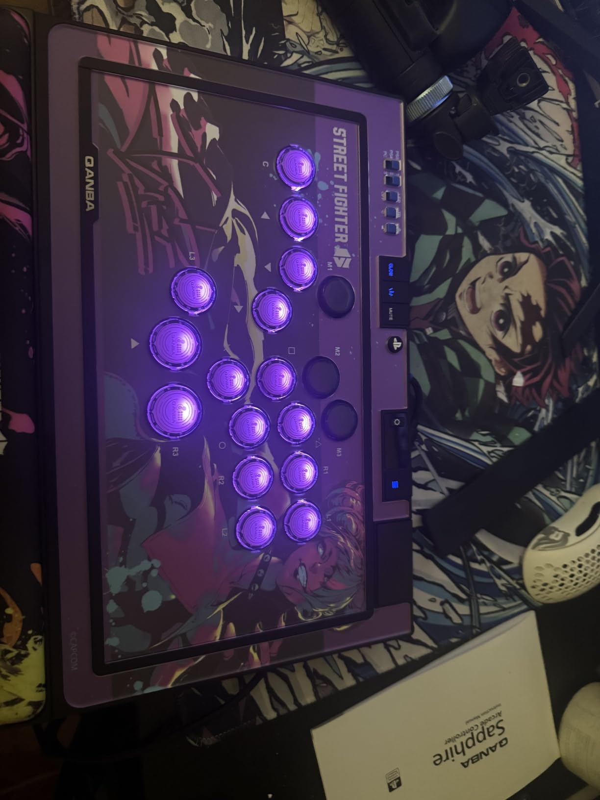 Qanba Sapphire S1 Street Fighter 6 Juri Edition Leverless Arcade Controller Joystick for PlayStation 5 and PlayStation 4 and PC (Fighting Stick) Officially Licensed Sony Product，Detachable Joystick，Tournament Grade for Fighting Games,18 Adjustable Buttons, Detachable Wrist Rest customer photo 2