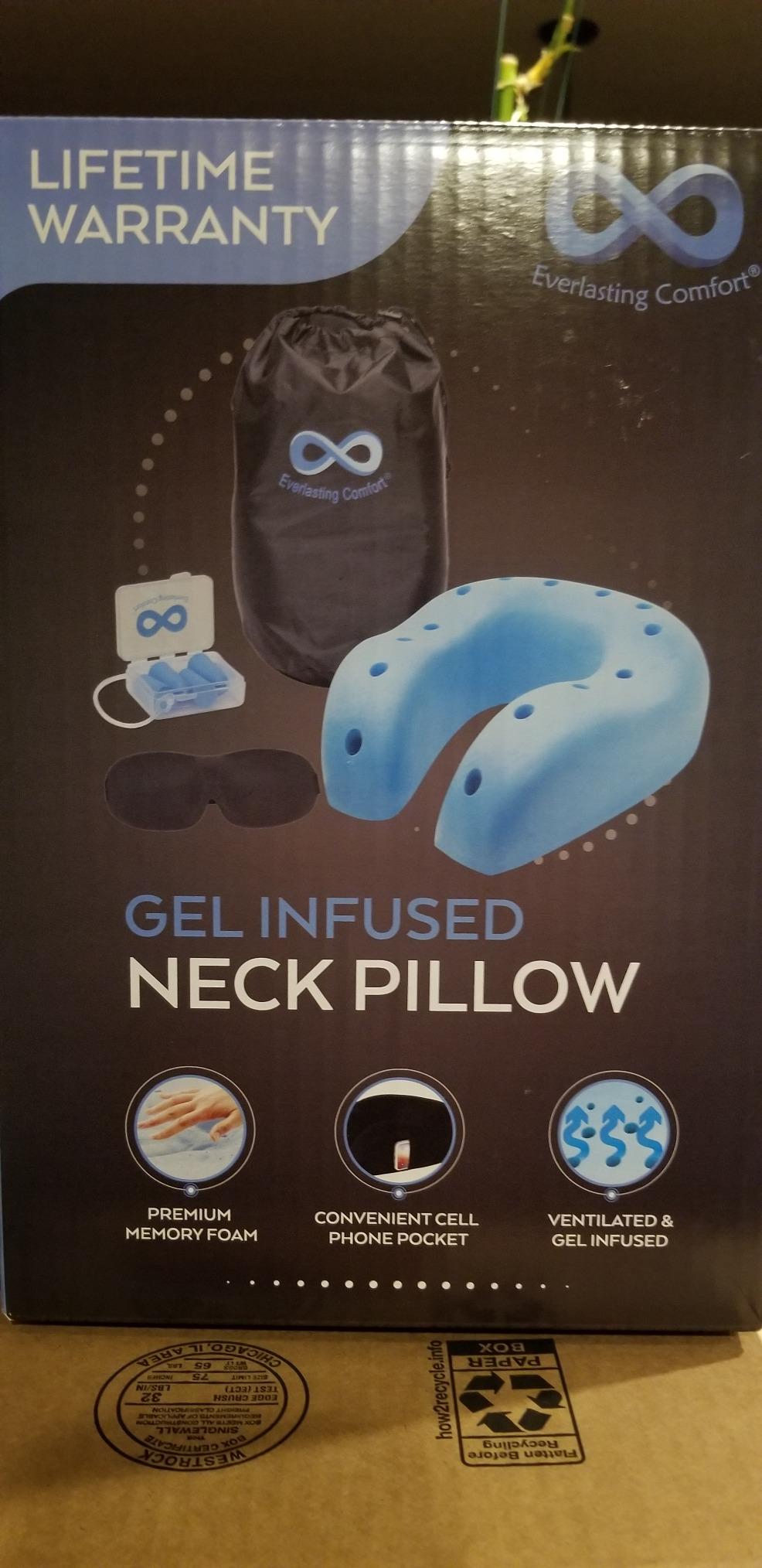 Everlasting Comfort Upgraded Neck Pillow for Airplanes – Memory Foam Travel Headrest for Flying – Portable Multi-Position Travel Pillows with 360°Support – Long Flight Essentials for Sleep & Home Use customer photo 2