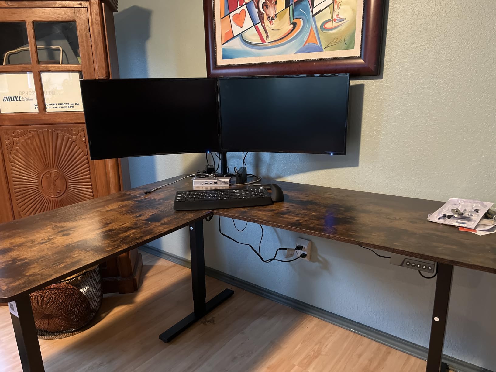 SIAGO 63x55 Inch L-Shaped Standing Desk with Charging Station Corner Desk customer photo 1