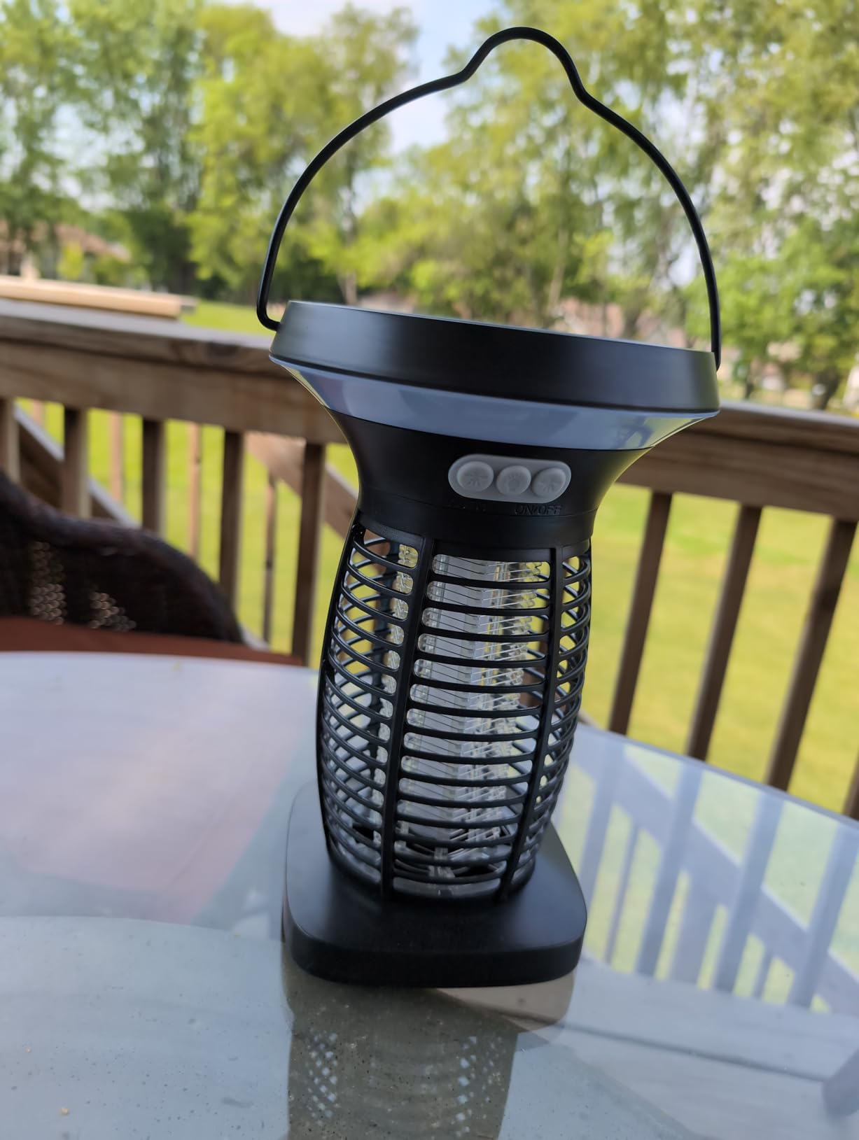 OnBeam Solar Bug Zapper Outdoor, 4200V Electric Mosquito Killer for Patio customer photo 2