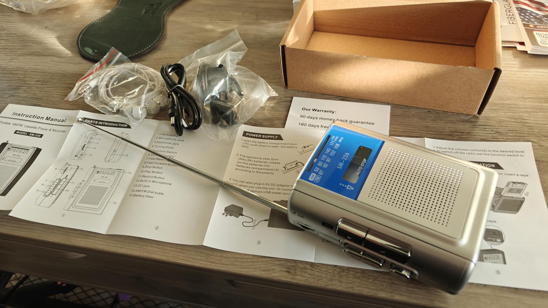 SEMIER Portable Cassette Player Recorder, Small AM FM Vintage Tape Cassette Player with Big Speaker and Headphones, Built-in Microphone, Powered by DC or AA Battery customer photo 1