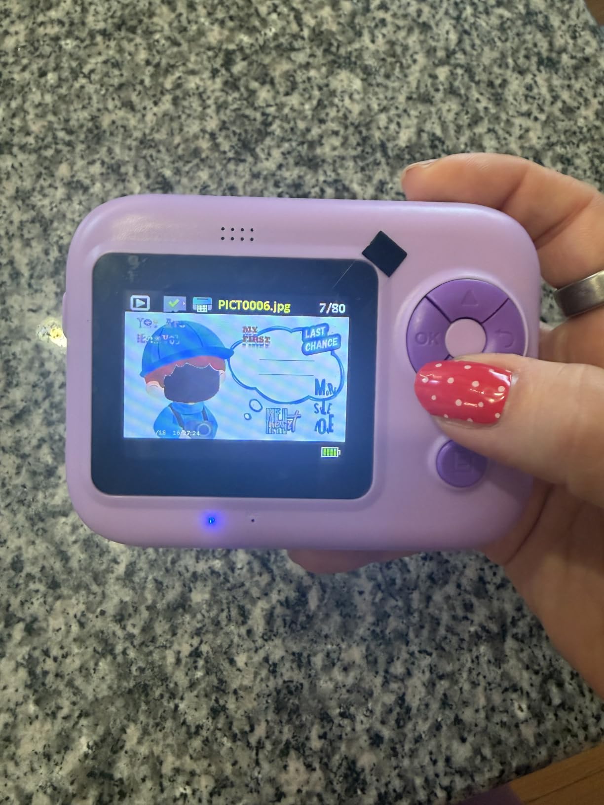 Kids Instant Print Camera with 5 Rolls Print Paper, 1080P HD Camera, Rechargeable Portable Toddler Selfie Camera, Christmas Birthday Gifts Toys for Boys Girls Age 3-12 (Purple) customer photo 1