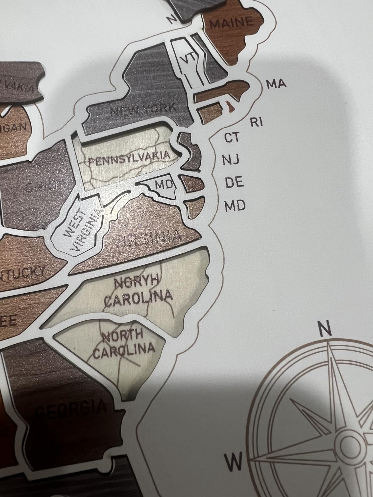 Wooden USA Travel Map Puzzle - United States Journey Tracker Maps Customizable Name with 50 Removable State Pieces, US Map for Travel Tracking & Wall Decor, Gift for Couples and Families customer photo 2