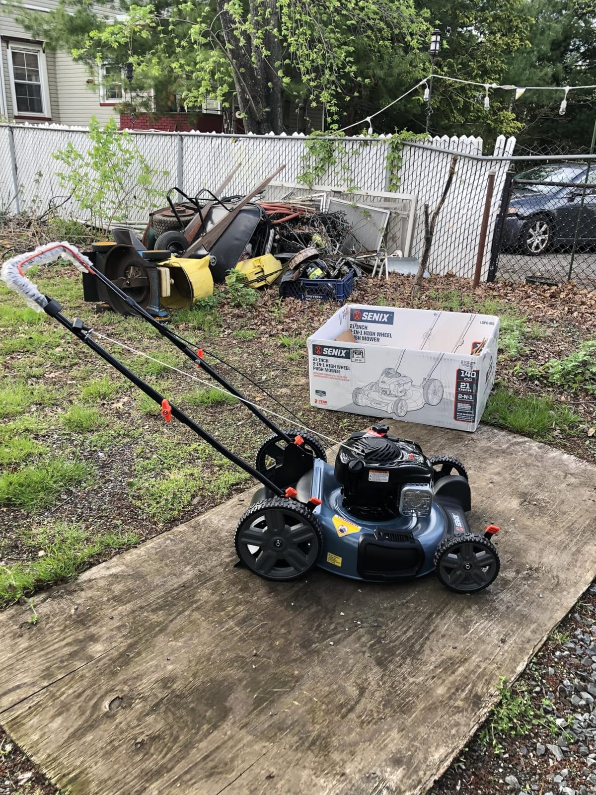 SENIX 22 Inch Walk Behind String Trimmer, 160cc 4-Cycle Engine Gas Brush Hog Mower with 14