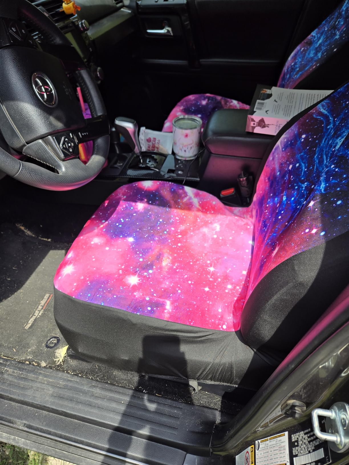 INSTANTARTS Bee Daisy Front Car Seat Covers 2 Packs, Easy-to-Install Polyester Front Seat Protectors Universal Fit for Most Cars, SUVs, Trucks customer photo 1