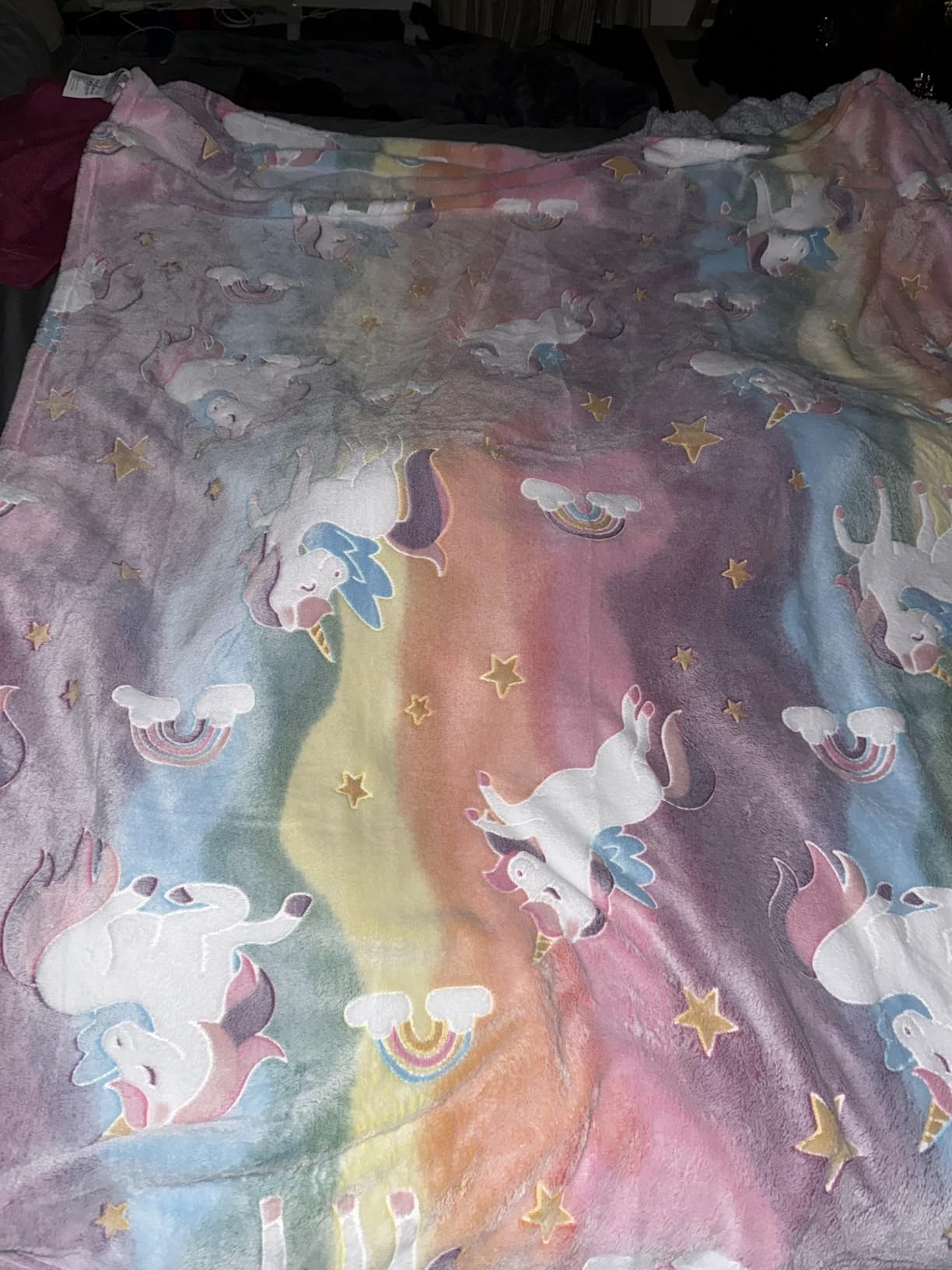 Joiedomi Glow in The Dark Blanket Dinosaur Fossil, Gifts for Boys Age 2 3 4 5 6 7 8 9 10 11 12 Year Old, Soft Cozy Flannel Kids Throw Blanket, Birthday Bedroom Decor 50