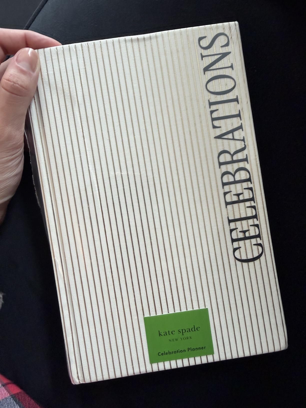 kate spade new york Celebration Planner, Gold Pinstripe, Party Planning Journal with Ribbon Bookmark, 128 Pages customer photo 1