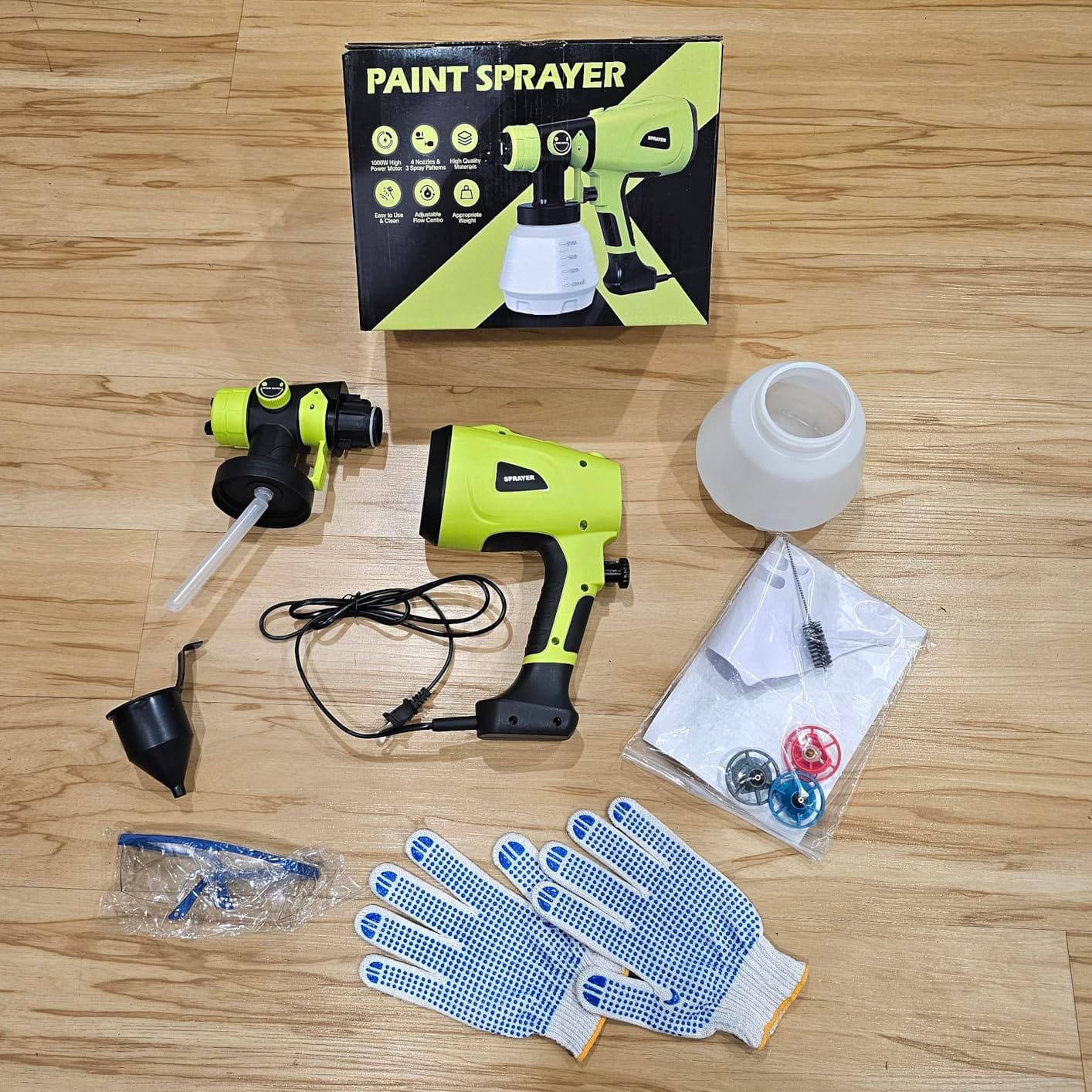 1000W Paint Sprayer - HVLP Electric Spray Paint Gun with 4 Copper Nozzles & 3 Patterns, Power Painter for House Painting, Furniture, Cabinets, Fence, DIY (Black) customer photo 1