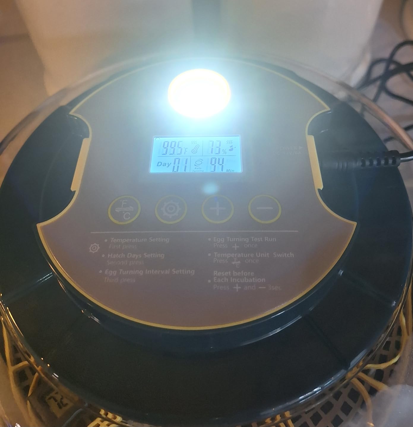 Incubators for Hatching Eggs, 56 Eggs Incubator with Egg Candler, Auto Egg Turner, Temp & Humidity Control, Hatch Day,360° Viewing for Chicken,Duck,Quail Eggs,Ideal for Farm,School and Lab,Blue&Yellow customer photo 2
