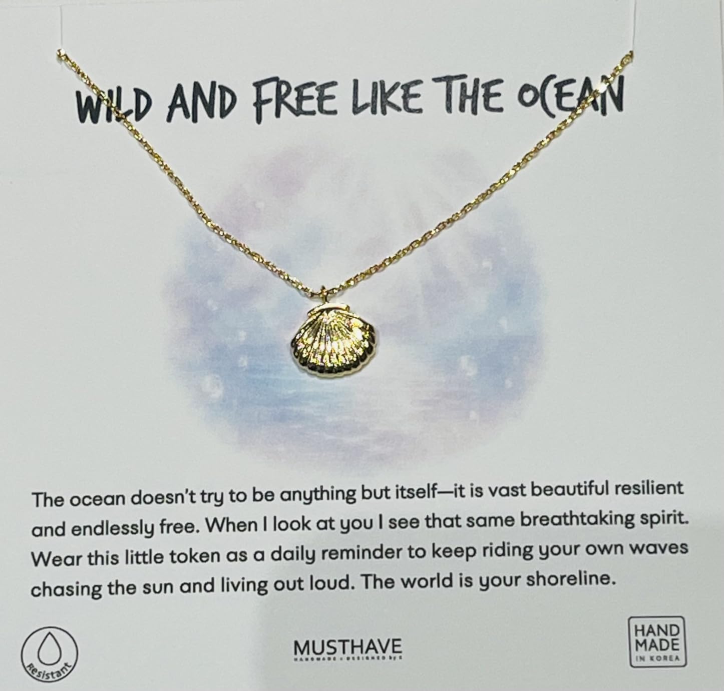 MUSTHAVE Golden Scallop Shell Necklace for Women, Coastal Beach Pendant, 14K Gold Plated Seashell Necklace, Dainty Nautical Ocean Jewelry, Meaningful Gift for Her, 16+2 Inch Anchor Chain customer photo 1