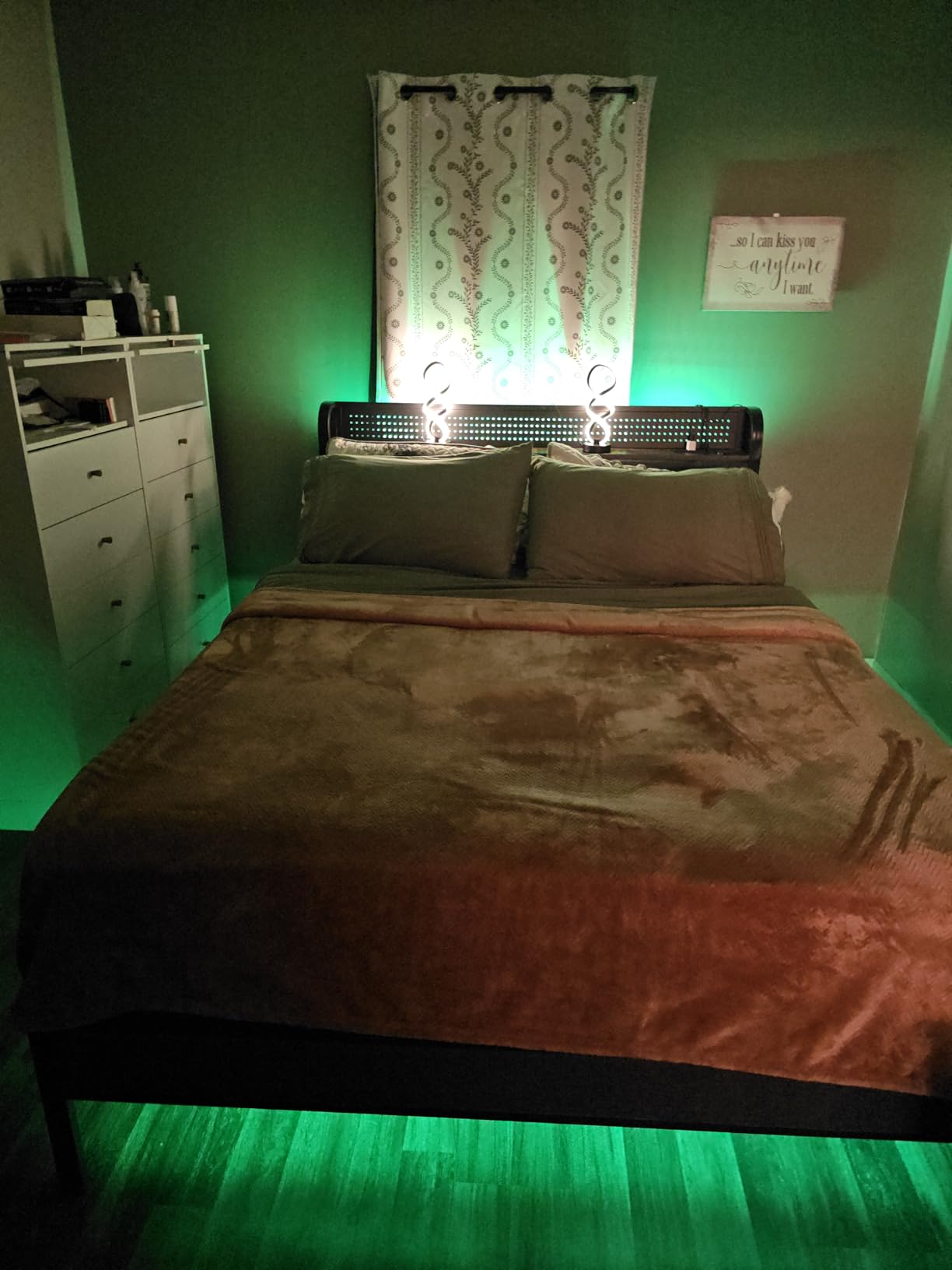 Furnulem Full Size Bed Frame with 2 Storage Drawers & Upholstered Headboard customer photo 1