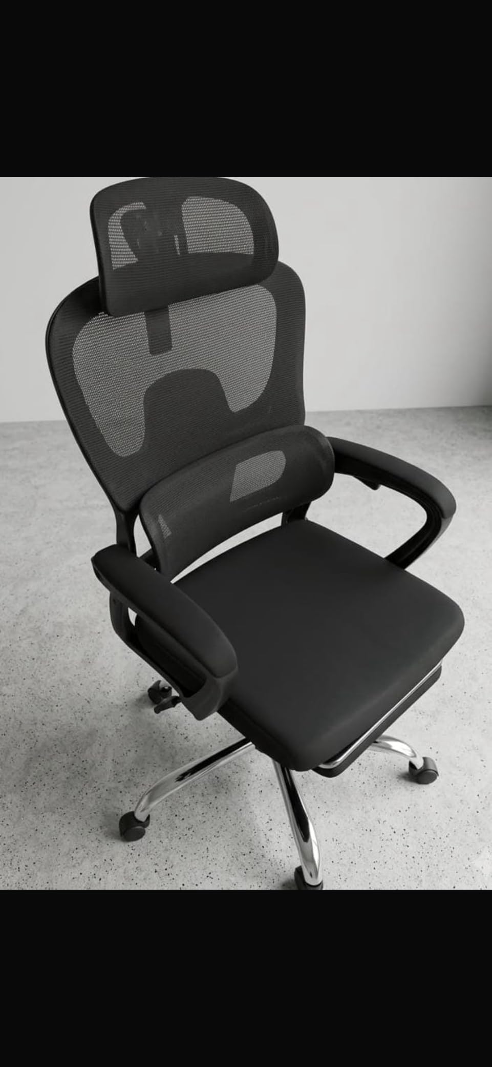Ergonomic Office Chair with Footrest, 90-145° Reclining Mesh Desk Chair customer photo 2
