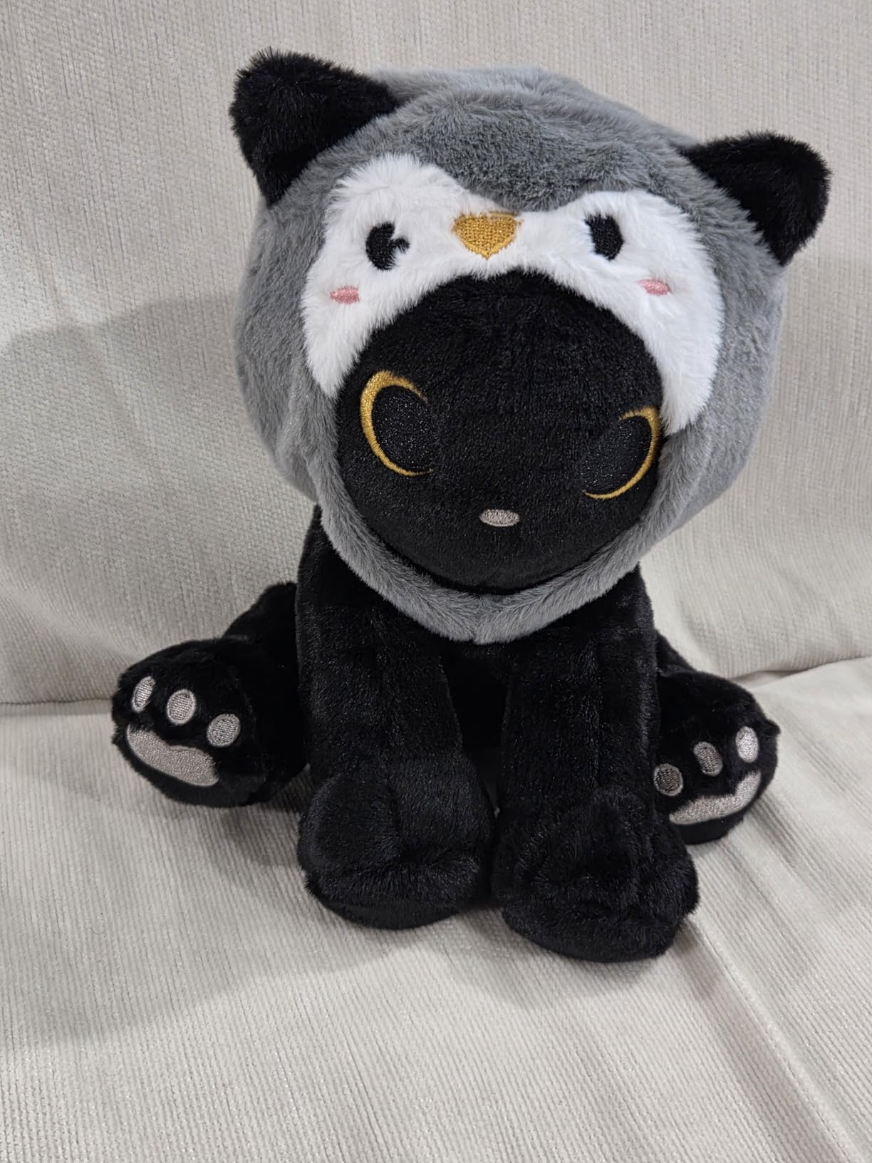 Beaver Plush, Soft Black Cat Plushie Cute Stuffed Animal | 8 inch Black Cat with Detachable Beaver Hood. Soft Cotton Fill, Machine Washable. Great Gift for Kids, Wildlife Lovers, Cat Fans customer photo 1