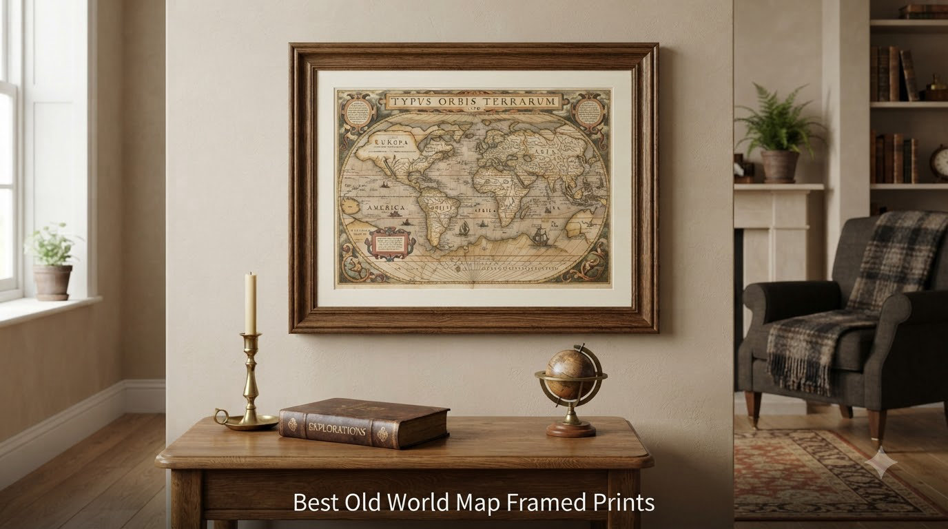 Best Old World Map Framed Prints