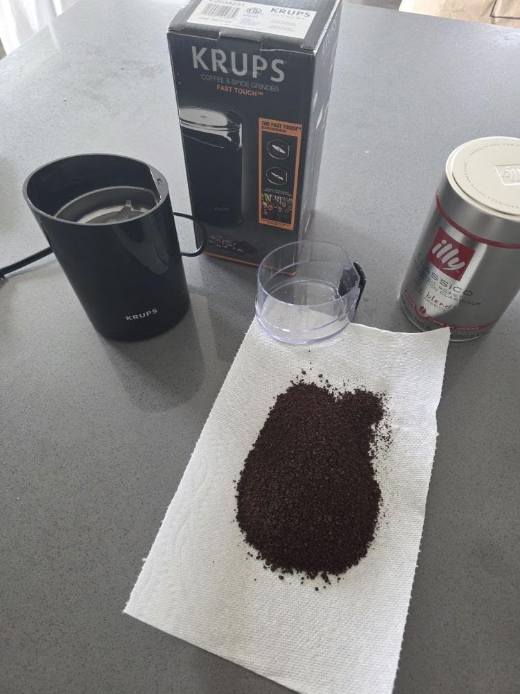 KRUPS Precision Electric Coffee Grinders, 3 oz Capacity, 200W Motor, Stainless Steel Blades for Uniform Grinding of Beans, Herb and Nuts, Coffee and Spice Grinder Electric, (Black) customer photo 2