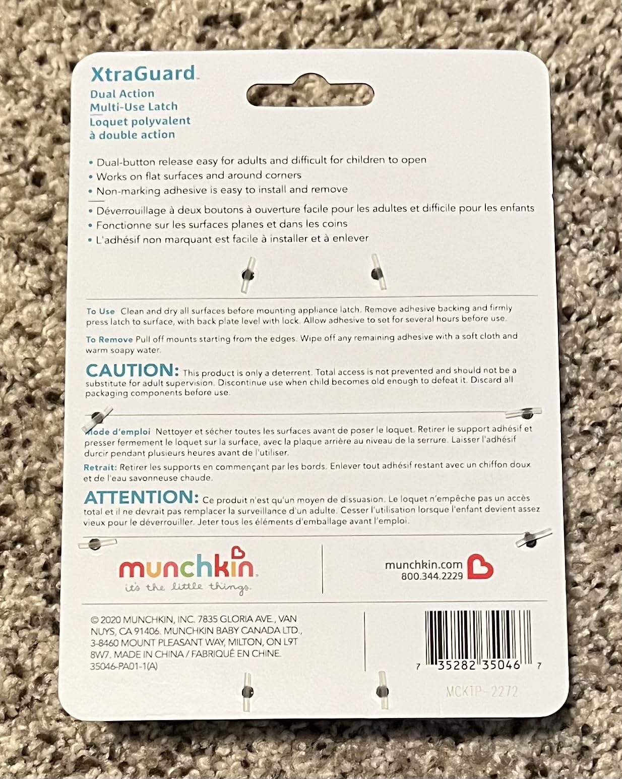 Munchkin® Xtraguard™ Child Safety Cabinet Locks, Double Locking Latches for Babyproofing Appliances, Toilets and More, 2 Count customer photo 1
