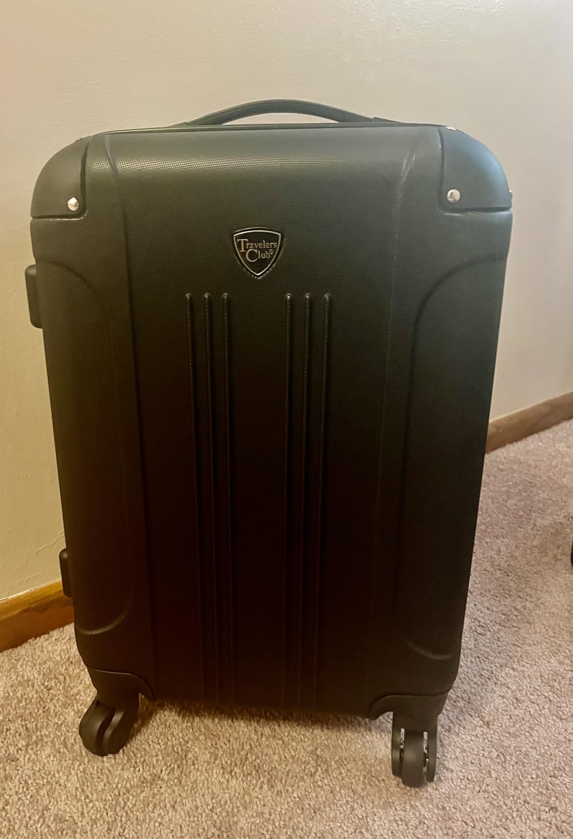 Travelers Club Chicago Hardside Expandable Spinner Luggage, Purple, 22