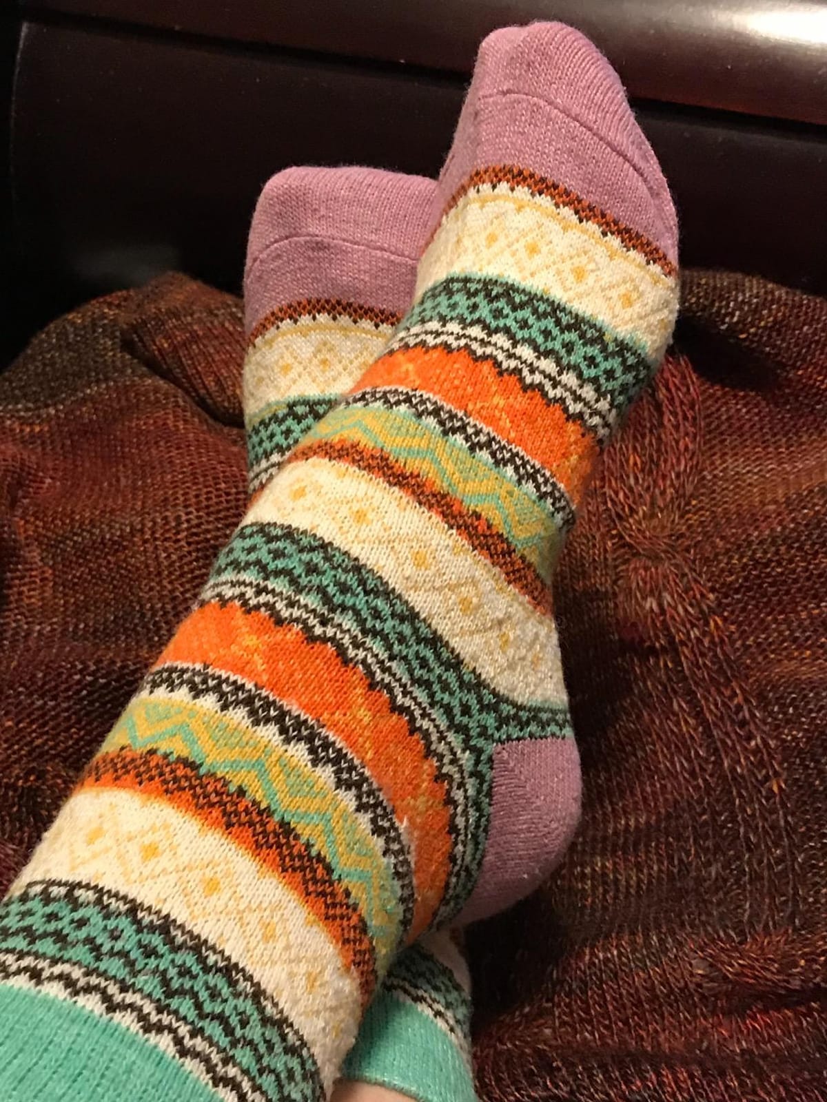 YZKKE 5Pack Womens Vintage Winter Soft Warm Thick Cold Knit Wool Crew Socks, Multicolor, free size customer photo 1