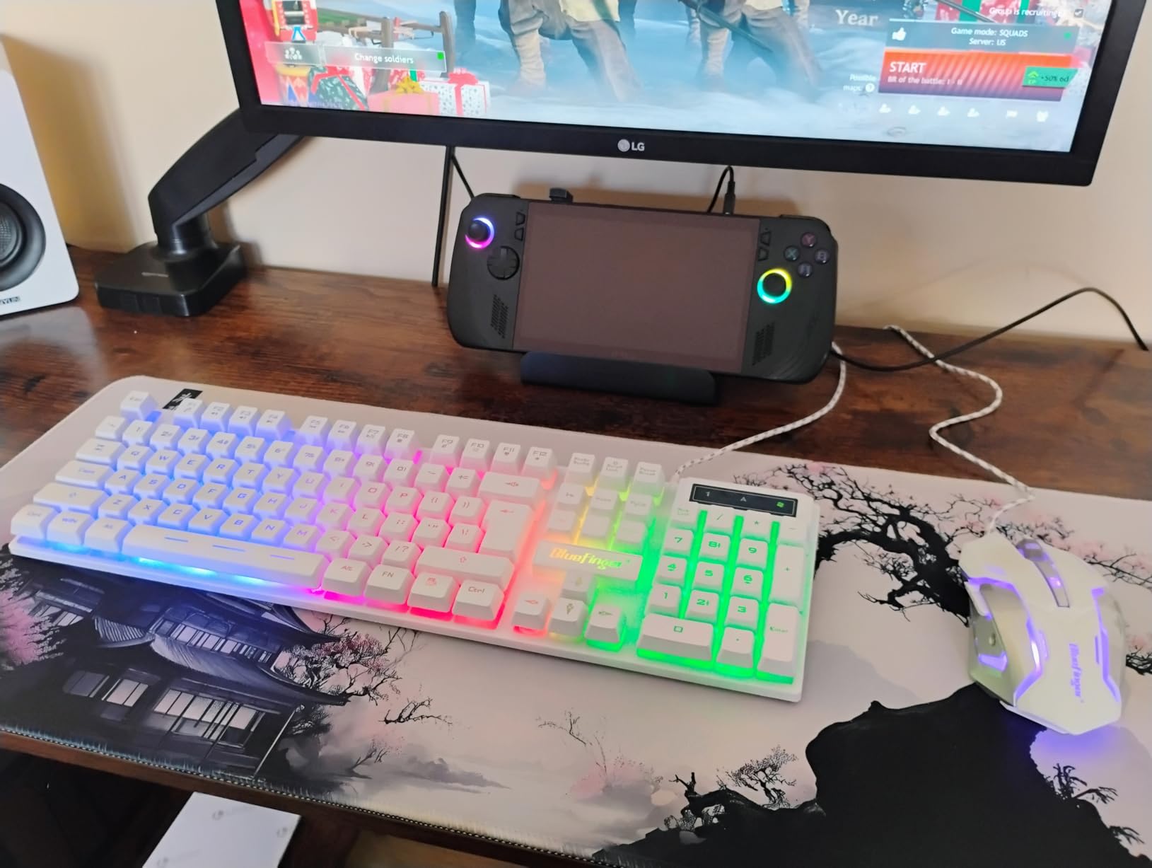 BlueFinger RGB Gaming Keyboard and Backlit Mouse Combo, USB Wired, LED Gaming Set for Laptop PC Computer Game and Work customer photo 2