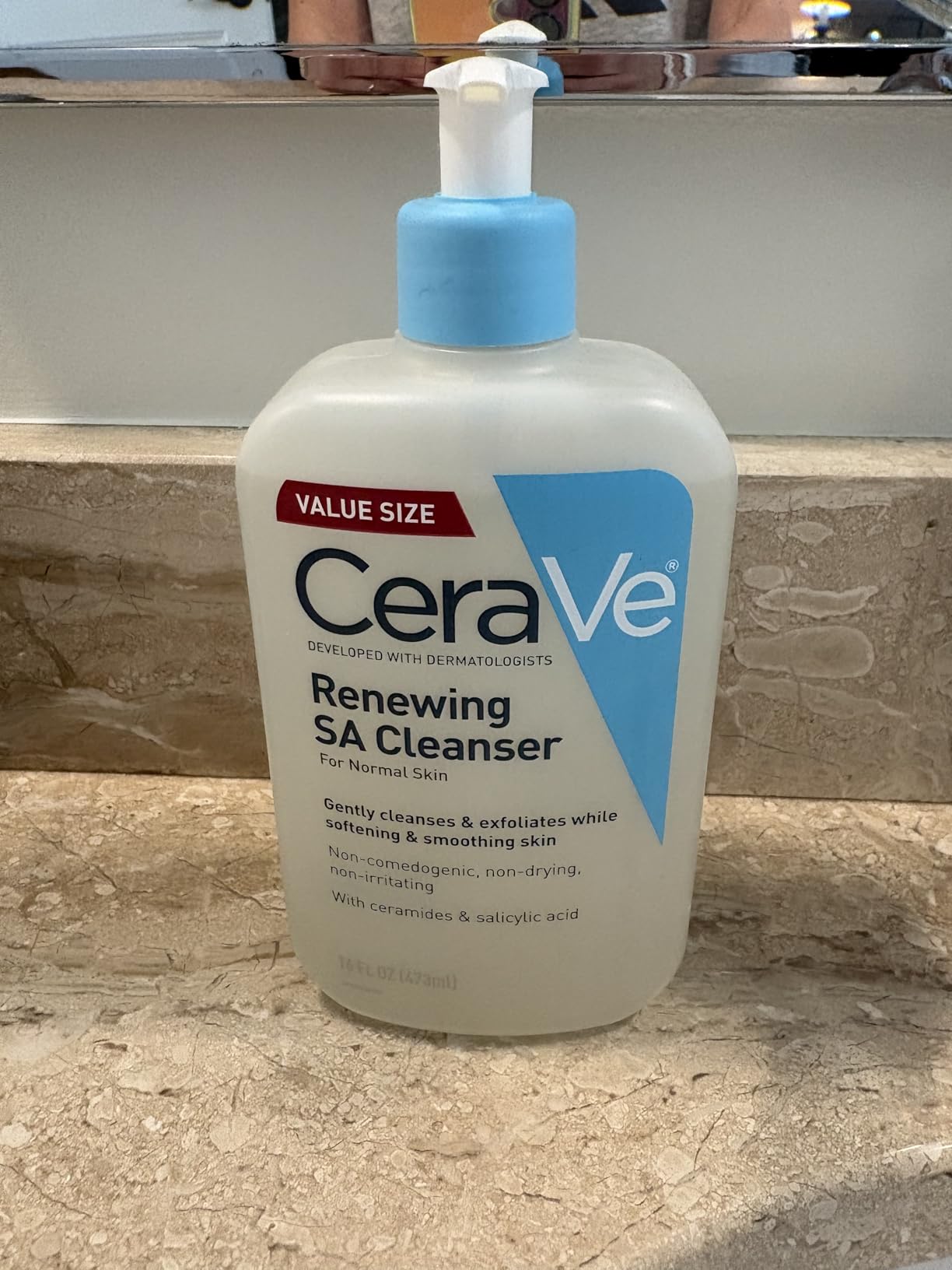 CeraVe Renewing Salicylic Acid Cleanser, Gentle Exfoliating Face Wash, 16oz customer photo 2
