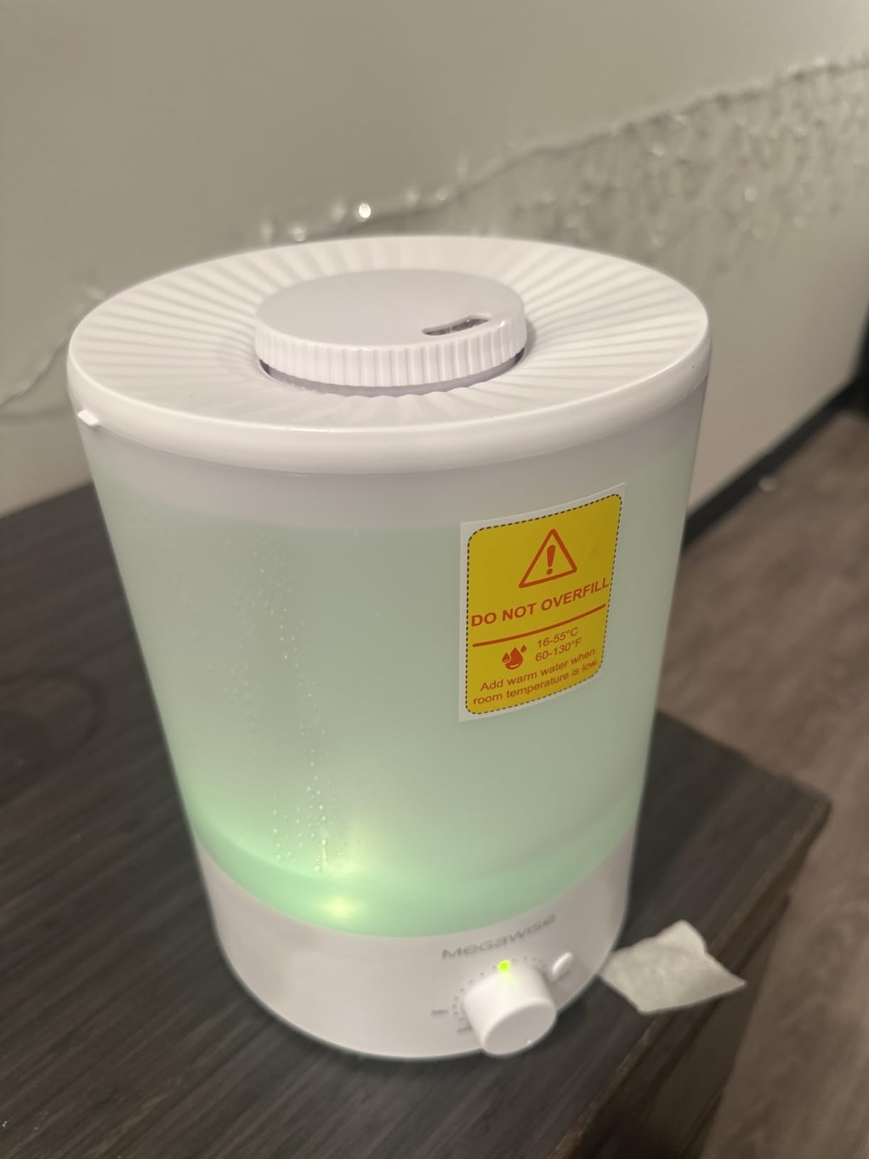MegaWise Healthy Top-Refill Cool Mist Humidifiers for Bedroom, 24dB Ultrasonic Air Vaporizer with Water Filter for Baby [PP Material], Colorful Night Light,1 Gal Essential Oil Diffuser, Auto Shut Off customer photo 2