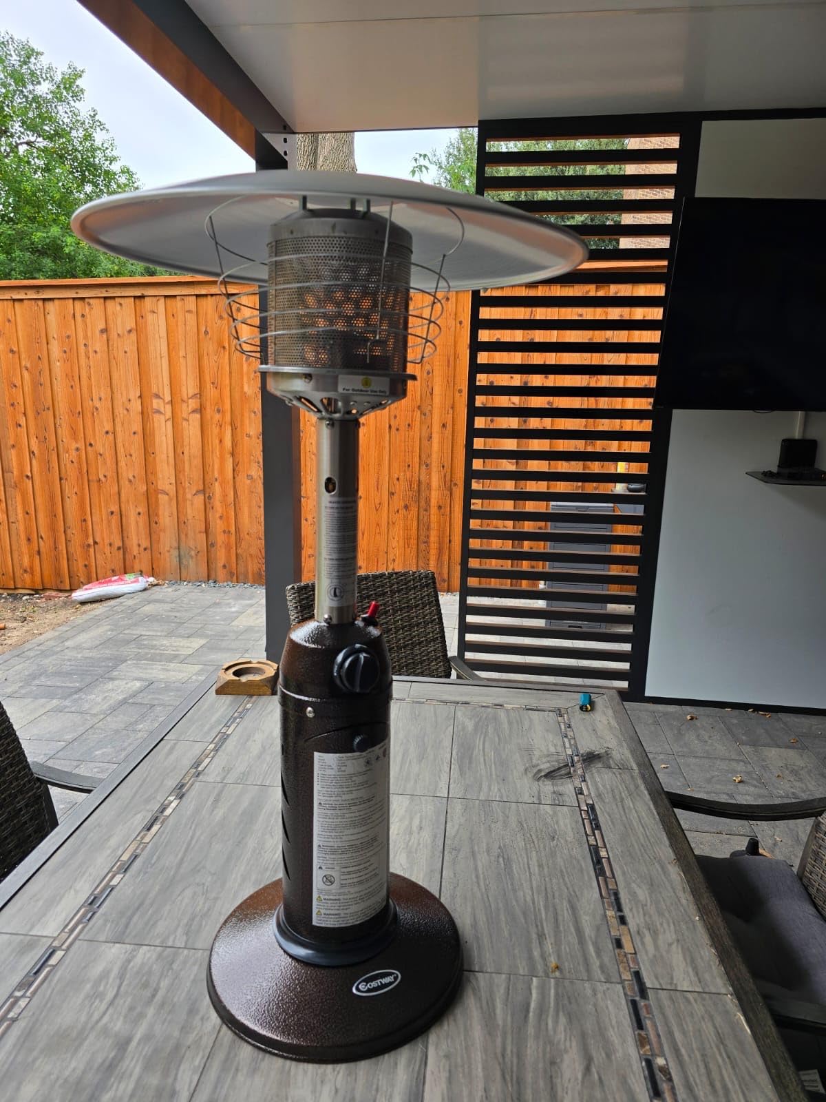 Tangkula Tabletop Propane Patio Heater with Adjustable Flame, 11,000 BTU customer photo 2