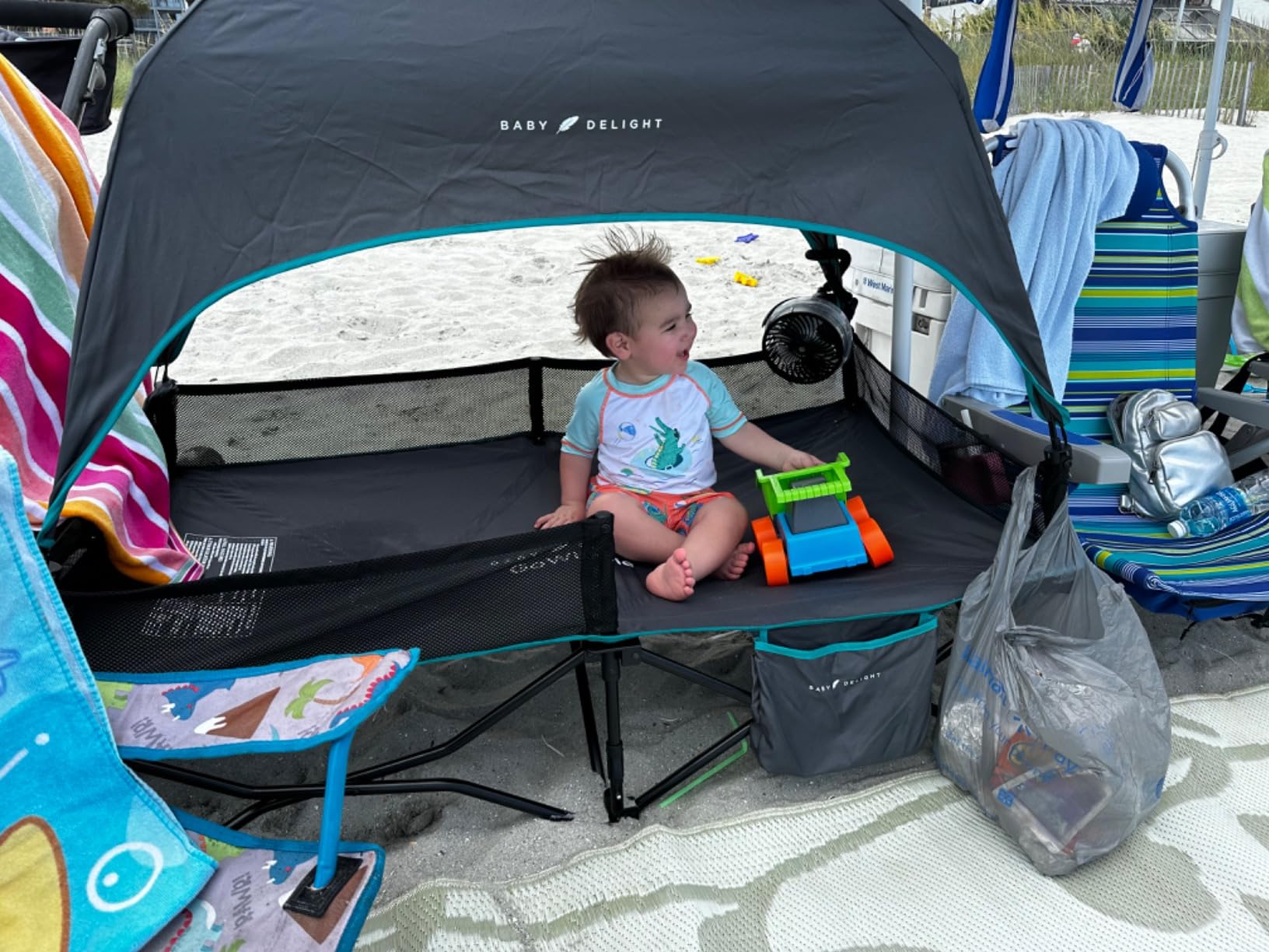 Baby Delight Go with Me Bungalow Deluxe Portable Cot, Grey customer photo 1