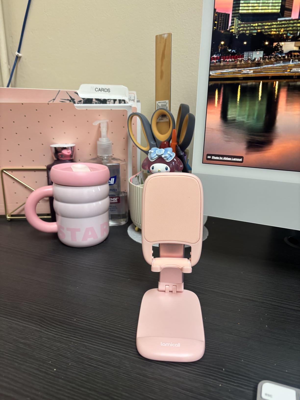Lamicall Pink Phone Holder, Desk Accessories - Rose Gold Office Holder customer photo 2
