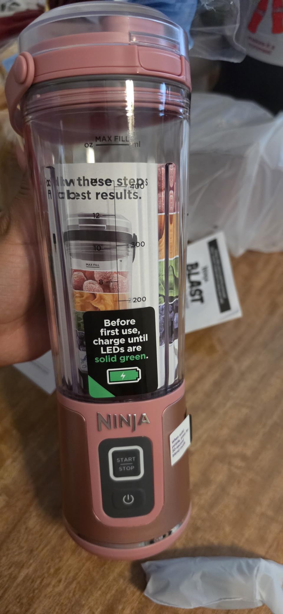 Ninja Blast Portable Blender, Cordless, 18oz Vessel, Black, BC151BK customer photo 2