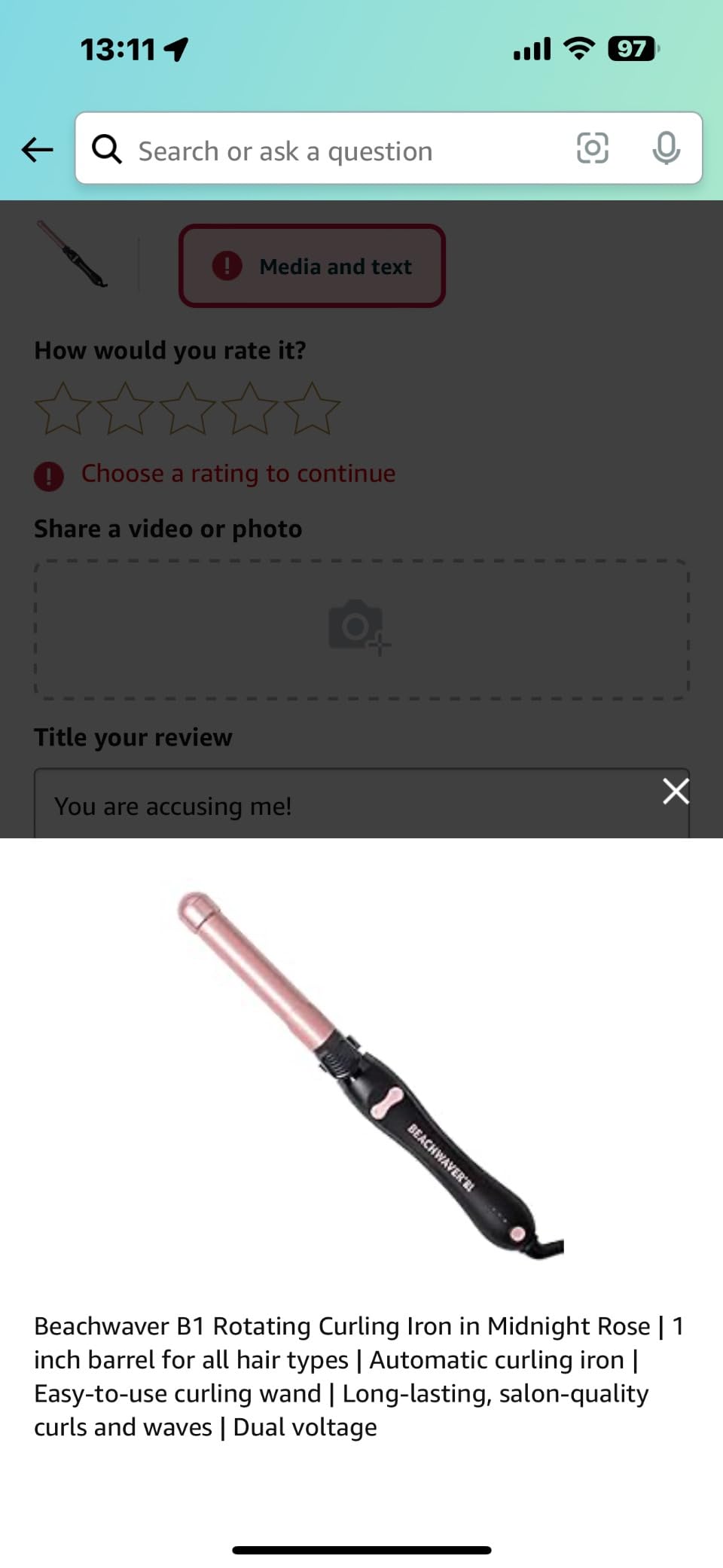 The Beachwaver Co. Rotating Curling Iron Ceramic Curling Iron - Largest Barrel Size for Long Hair! | Auto-Shut Off, Travel-Friendly, Dual Voltage customer photo 2