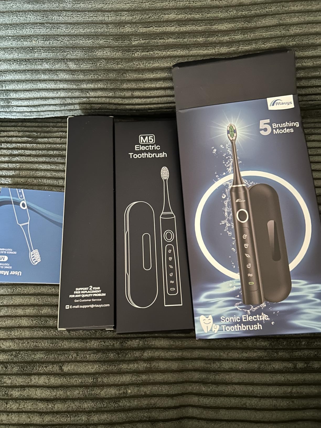 Rtauys M5 Sonic Electric Toothbrush for Adults and Kids - Rechargeable Electric Toothbrush Kids Ages 12+ and Adults with 8 Brush Heads & Travel Case, 120 Days Battery Life - Pink customer photo 1