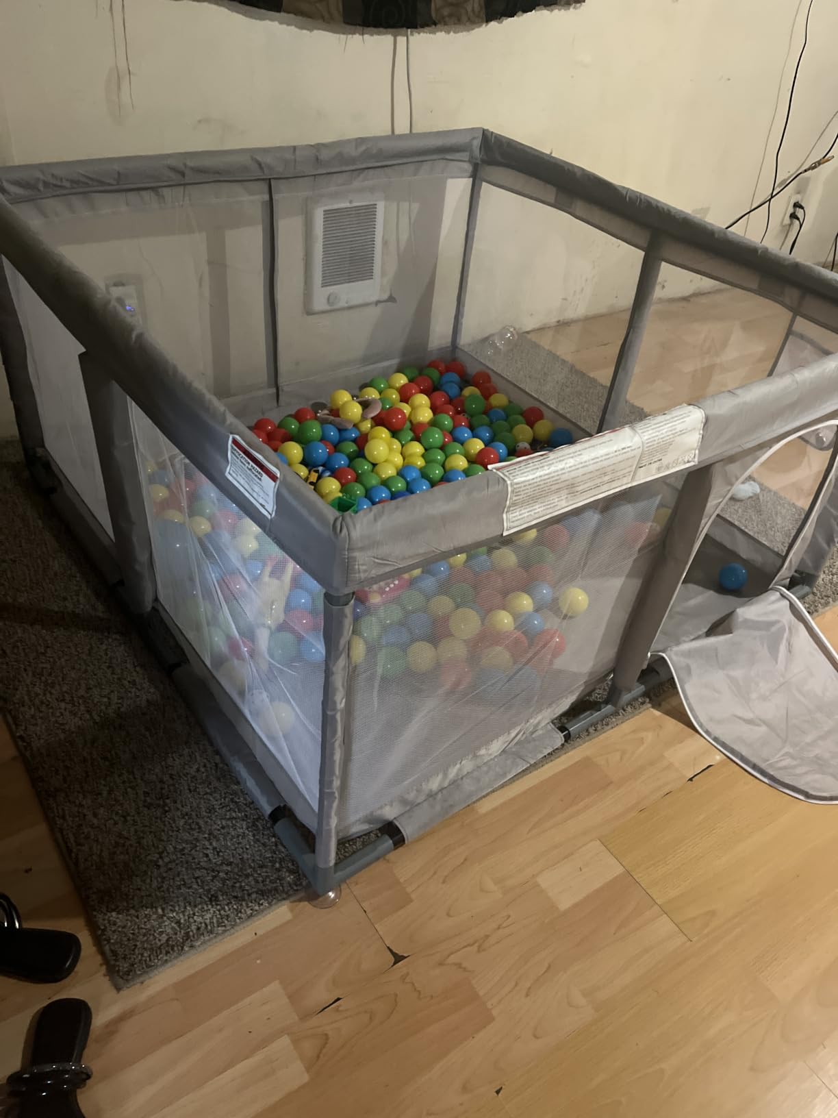 XVISHX Baby Playpen 50 x 50 Inch Play Pen Playards, Playpen for Babies and Toddlers, Baby Playard for Indoor & Outdoor Active Center Game Fence, with Skin-Friendly Fabric and Soft Breathable Mesh Grey customer photo 2