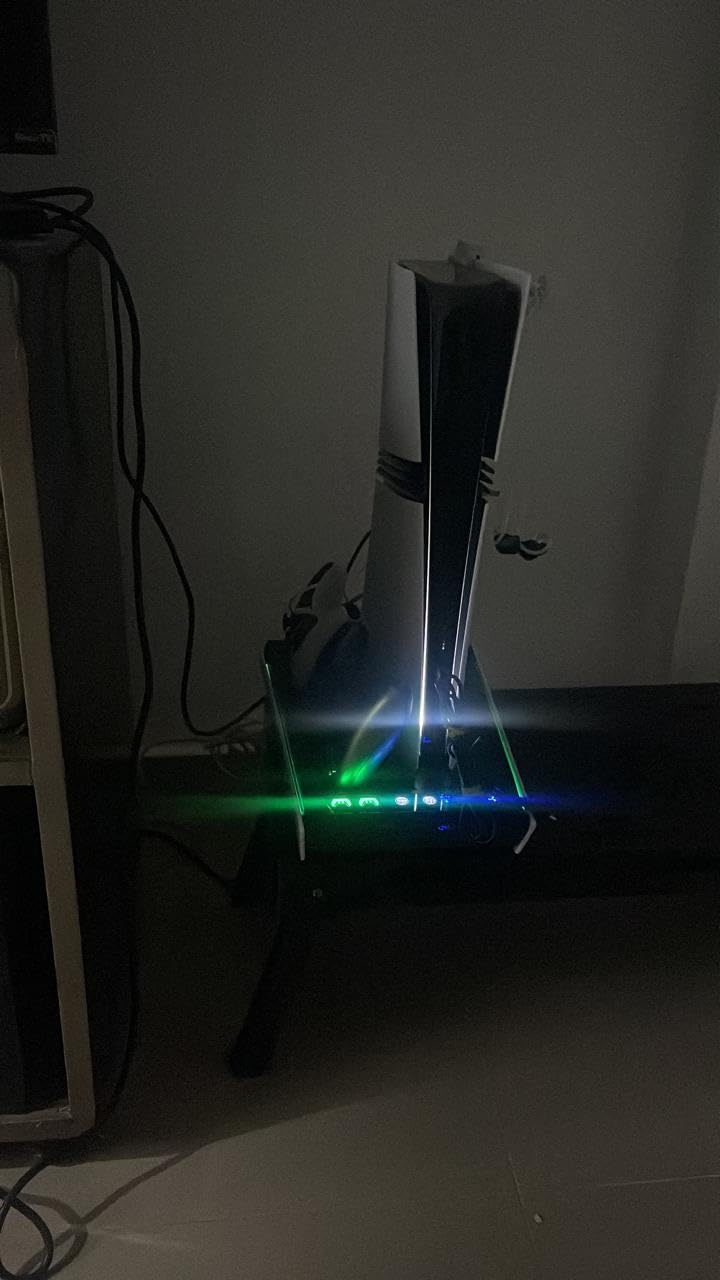 PS5/Slim/Pro Stand for Disc & Digital Console, PS5 Cooling & Charging Station with RGB Lights, PS5 Controller Charger Built-in 3 Level & AUTO Adjustable Fan, Accessories for PlayStation 4 Chargers customer photo 1