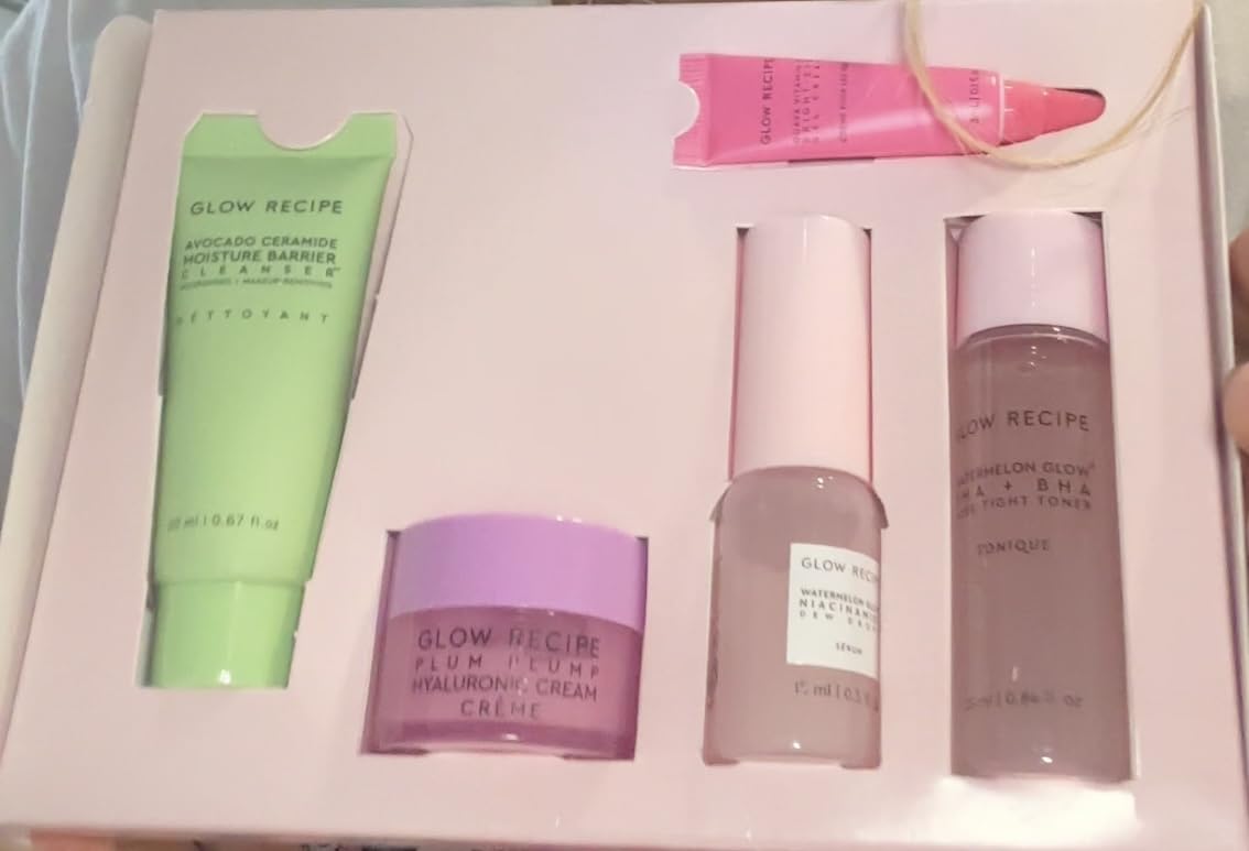 Glow Recipe Fruit Babies Skincare Kit - Gift Set with Ceramide Facial Cleanser + BHA Toner + Vitamin C Eye Cream + Hyaluronic Acid Cream + Niacinamide Dew Drops (5 Count) customer photo 1