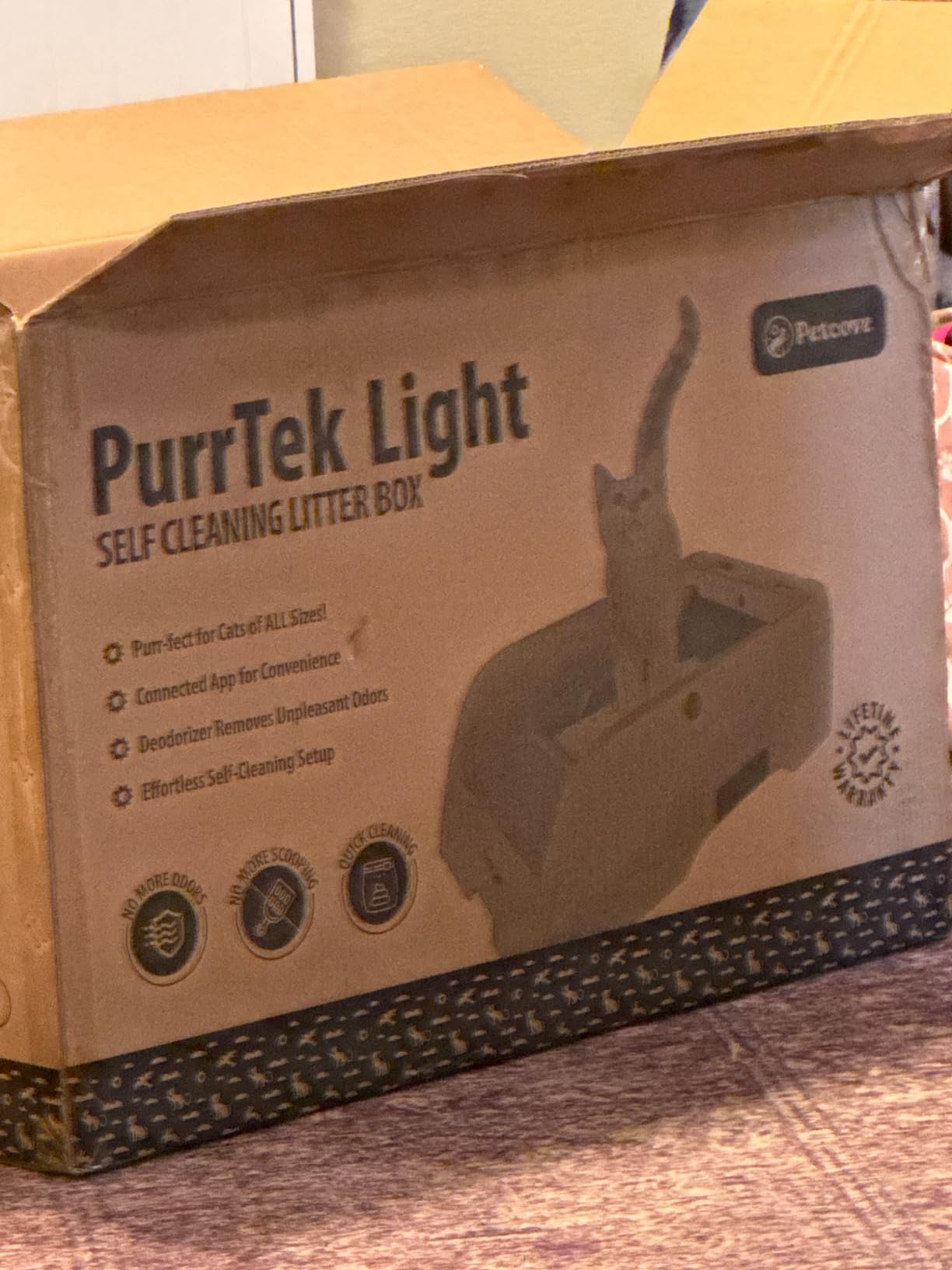 Petcove PurrTek Automatic Litter Box Self Cleaning 5GHz Wi-Fi, Odor Control customer photo 1