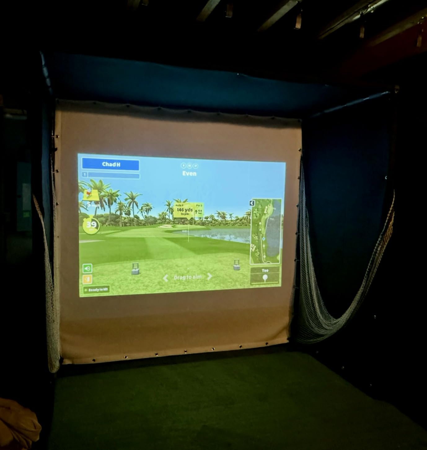 Golf Simulator Impact Screen, Premium Triple Layer Launch Monitor Projector Screen with HD Visuals, Indoor Practice Screen for Enclosure and Net, Hitting Screen with Grommets & Bungee Cords customer photo 2