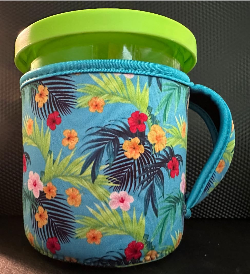 4Pack Neoprene Ice Cream Sleeves with Handle, Reusable Insulated 24oz Cover Compatible with Ninja Creami NC501, NC500 Series Deluxe Ice Cream Maker Containers(Gradient) customer photo 1