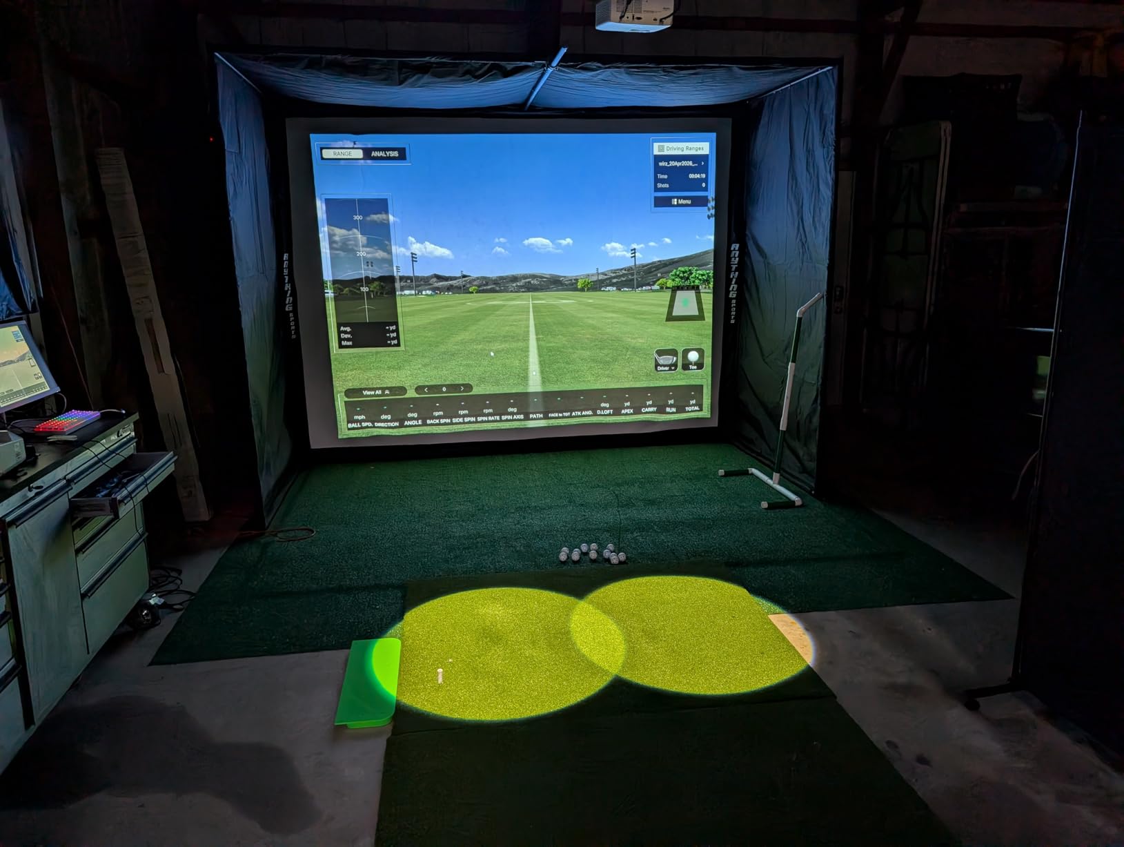 Complete Golf Simulator Enclosure Package – 4K-Ready Impact Screen with Blackout Cage, Projector Mount, Frame Poles, Side Shank Nets | Indoor & Garage Practice | Easy Setup | 12-Month Warranty customer photo 1