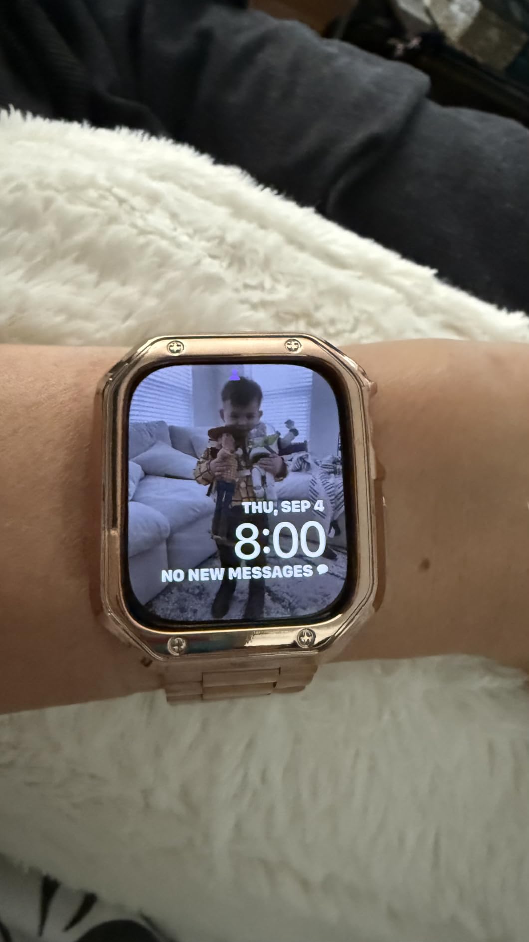 Apple Watch Series 10 [GPS 46mm case] Smartwatch with Rose Gold Aluminum Case with Plum Sport Loop. Fitness Tracker, ECG App, Always-On Retina Display, Carbon Neutral customer photo 1