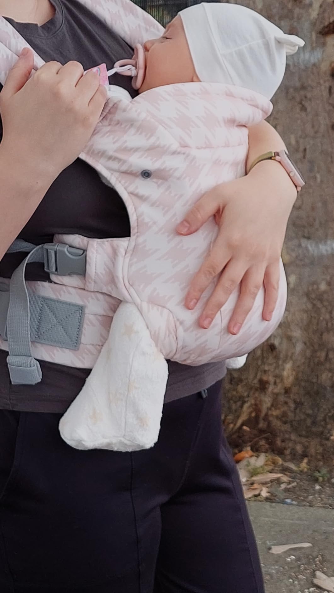 GROWNSY Newborn Carrier, Ergonomic, Cozy Baby Carrier, Deep Grey customer photo 2