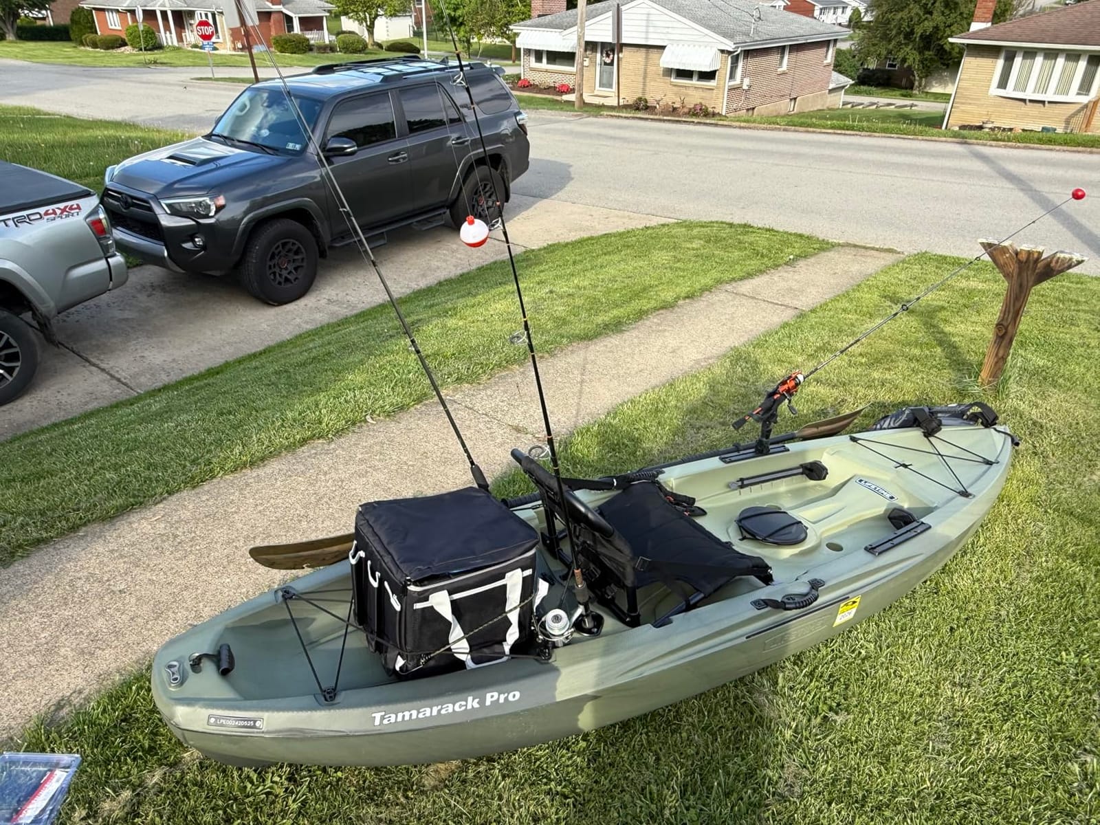 Kayak Crate Bag Durable Saltwater- Resistant Kayak Fishing Bag with 3 Fishing Rod Holders Large Kayak Fishing Tackle Storage Bag for Milk Crate-13x13 in customer photo 2