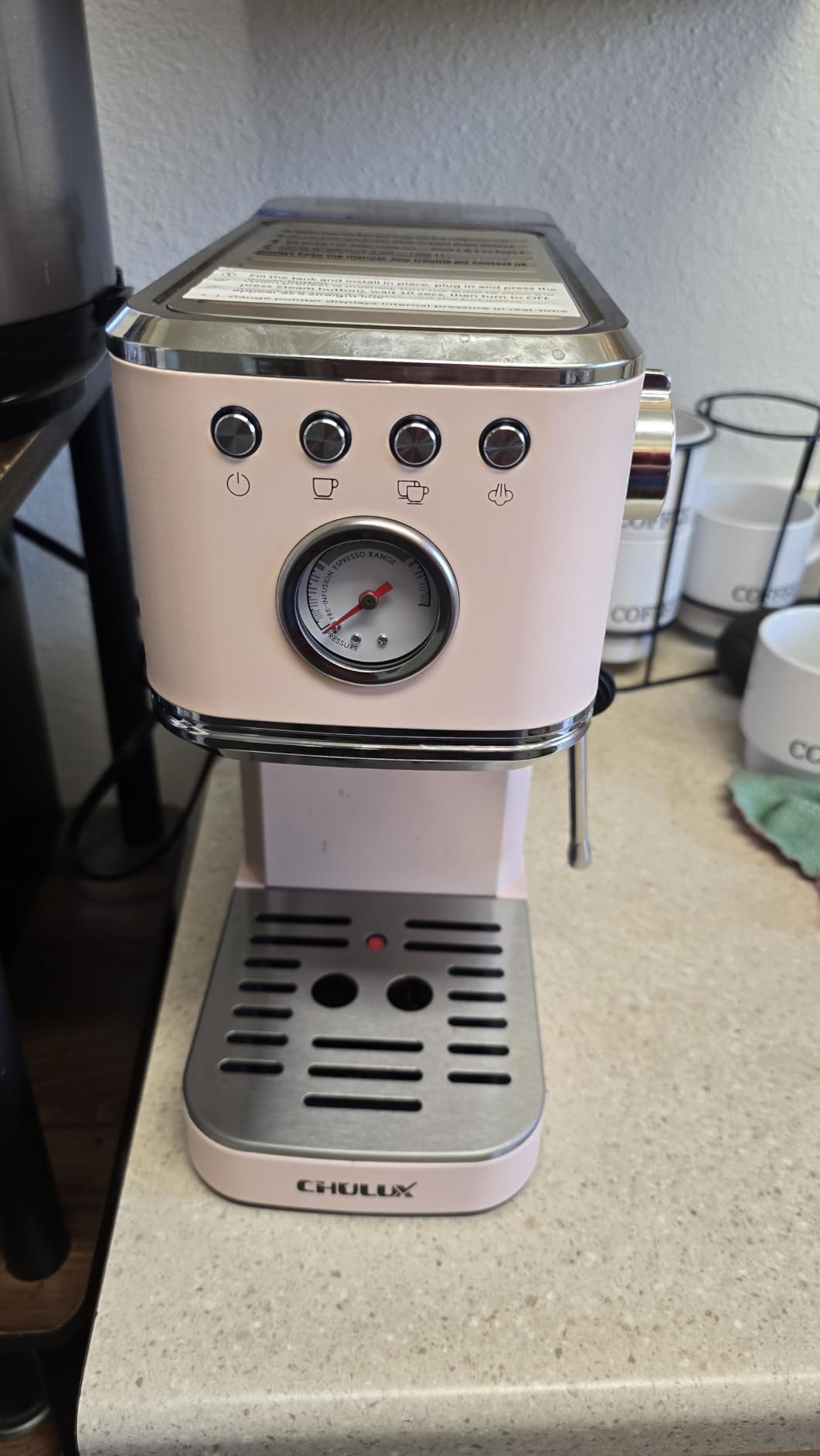 CHULUX Slim Espresso Machine with Milk Frother for Home Cappuccino, Creamy customer photo 2