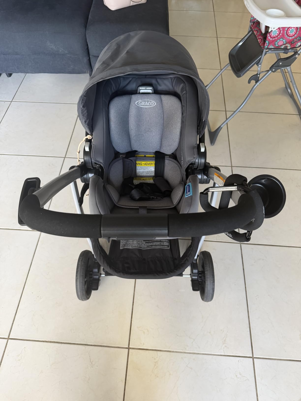 Graco Modes Pramette Travel System, Car Seat and Stroller Combo, Includes SnugRide LX Infant Car Seat and Baby Stroller with True Pram Mode, Reversible Seat, One Hand Fold, Extra Storage, Lilac Mod customer photo 2